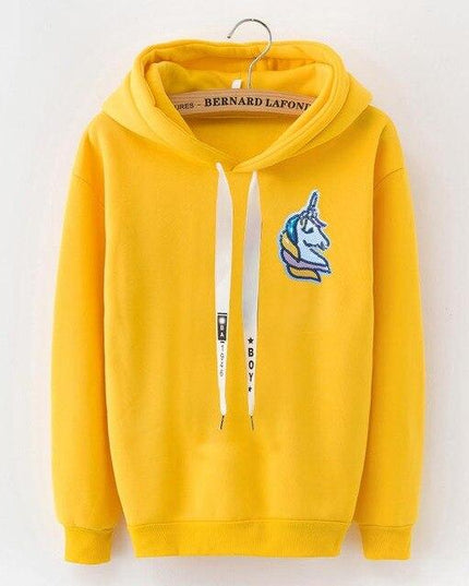 Blue Unicorn Hoodie yellow