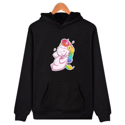 Cute Unicorn Hoodie black
