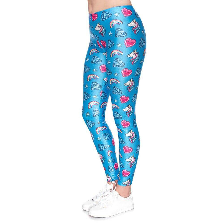 Joules LIVELY G Girls Knitted Leggings- Blue Unicorn Horse: 0-6 months -  Hopskotch - Gifts and Childrens Wear