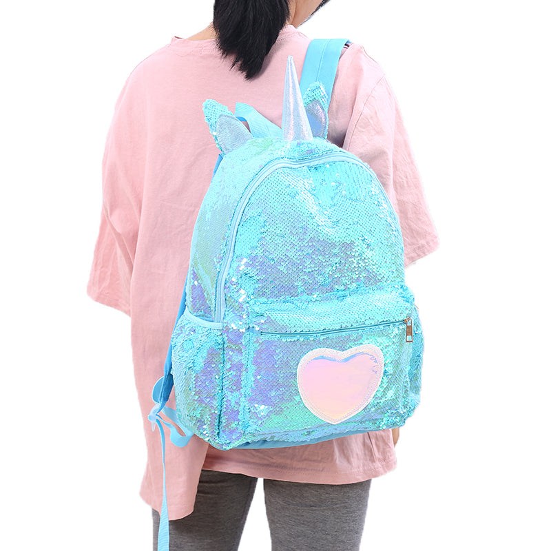 Blue shop sequin backpack