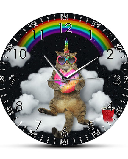 Cat Unicorn Clock