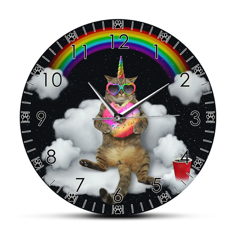 Cat Unicorn Clock