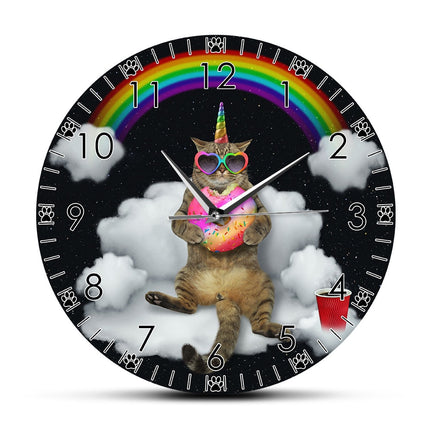 Cat Unicorn Clock