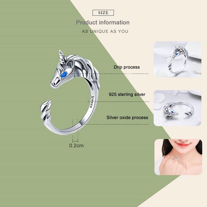 Sterling Silver Unicorn Ring Kawaii Unicorn Store