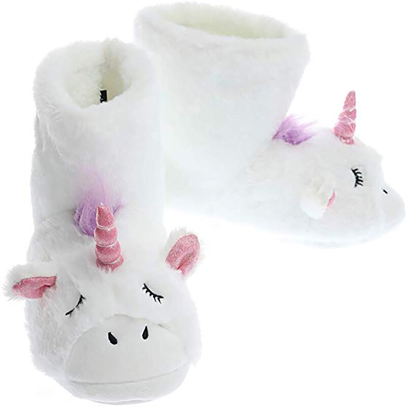 Cozy Unicorn Plush Boot Slippers