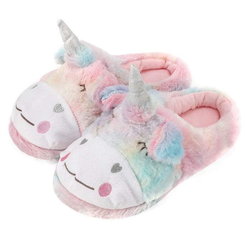 Pastel Cartoon Unicorn Slippers