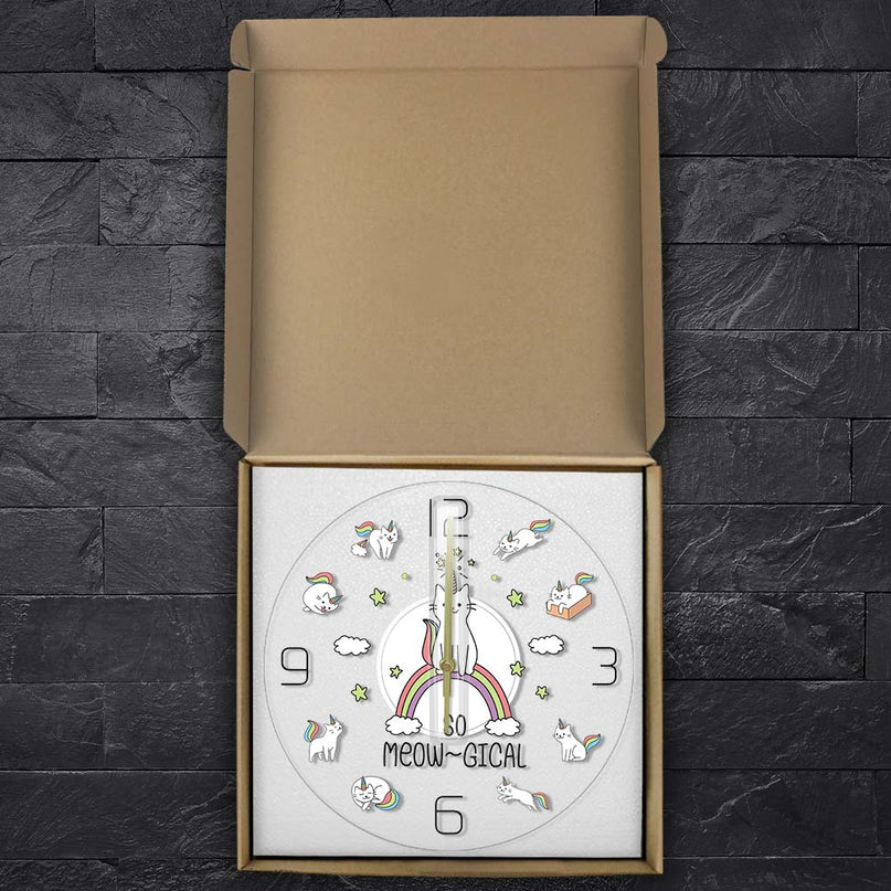 Meowgical Unicorn Clock