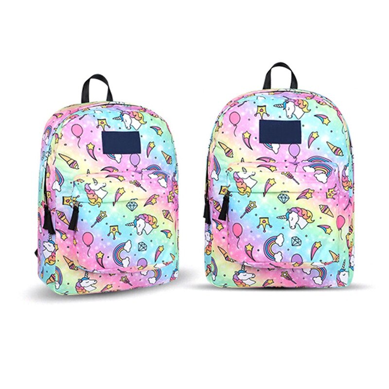Unicorn Starry Sky Pattern Casual Travel Backpack With Rainbow