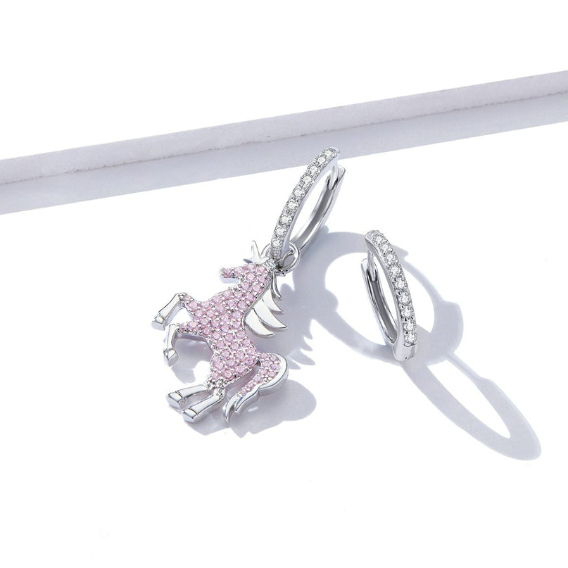 Pink Sparkly Unicorn Earrings