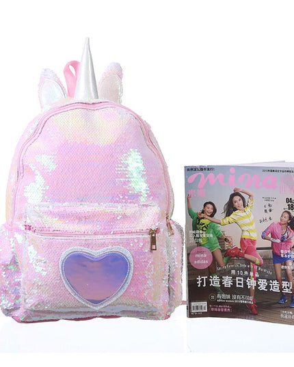 Blue Sequin Unicorn Backpack