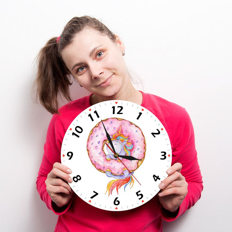 Pink Unicorn Clock