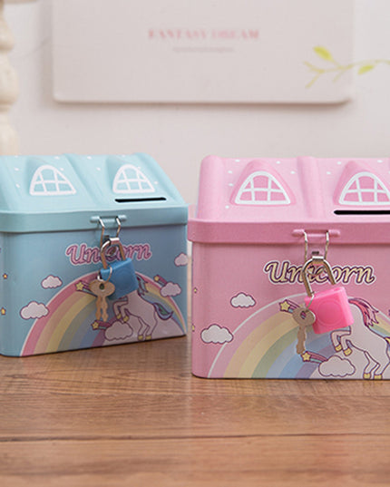House-Shaped Unicorn Piggy Bank