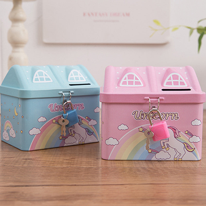 House-Shaped Unicorn Piggy Bank