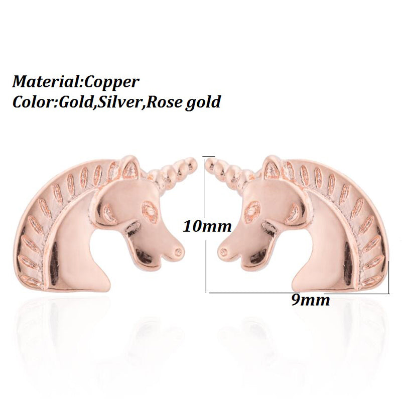 Copper Unicorn Earrings