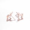 Pink Steel Unicorn Earrings