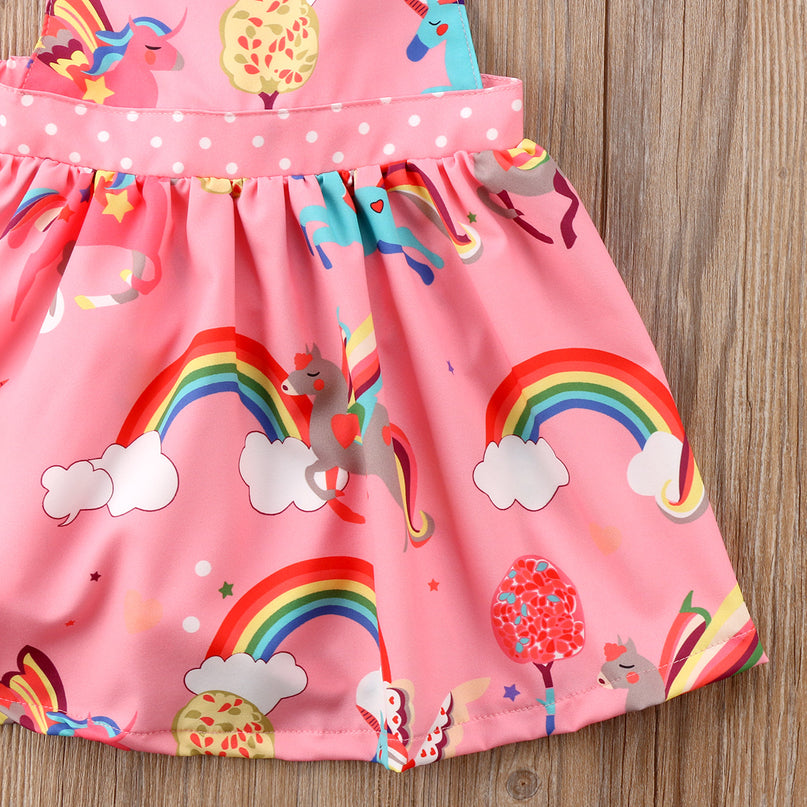 Pink Unicorn Pinafore Dress