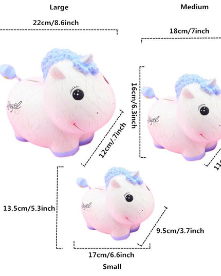 Mini Lying Unicorn Piggy Bank