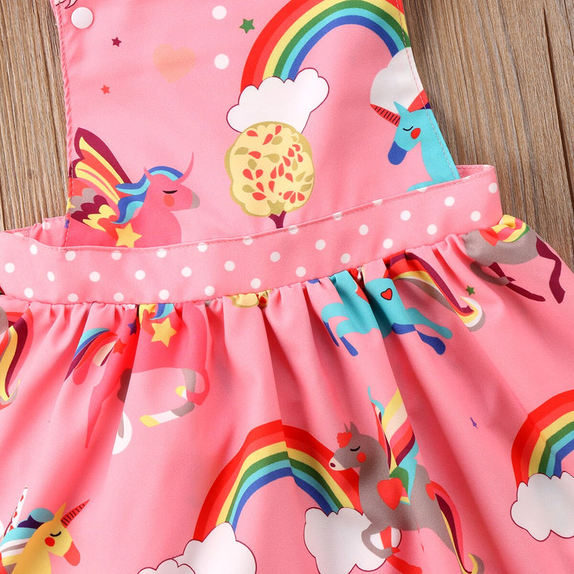 Pink Unicorn Pinafore Dress