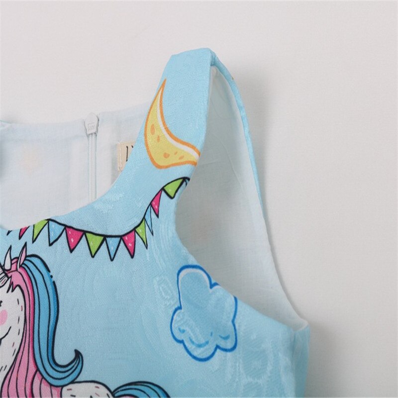Blue And White <br>Unicorn Dress