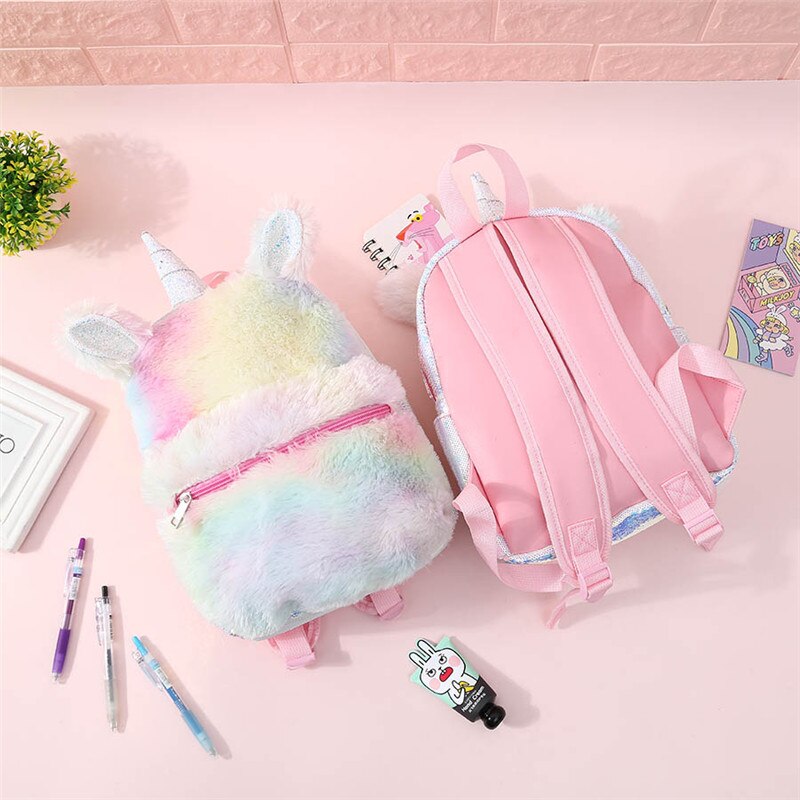 Fuzzy Unicorn Backpack