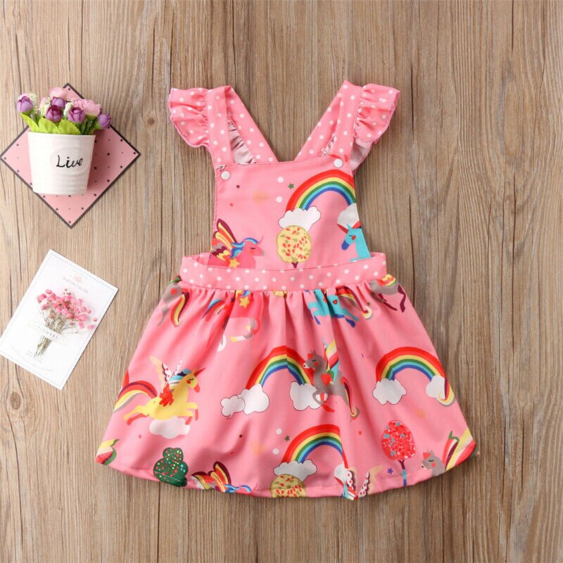 Pink Unicorn Pinafore Dress