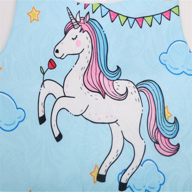 Blue And White <br>Unicorn Dress