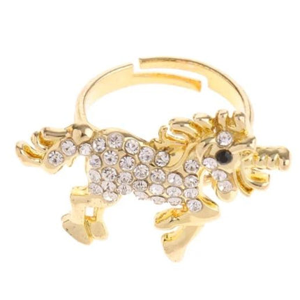 Crystal Galloping Unicorn Ring