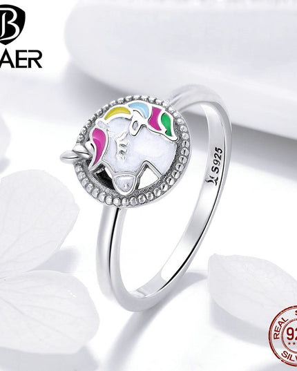 Silver Unicorn Medallion Ring