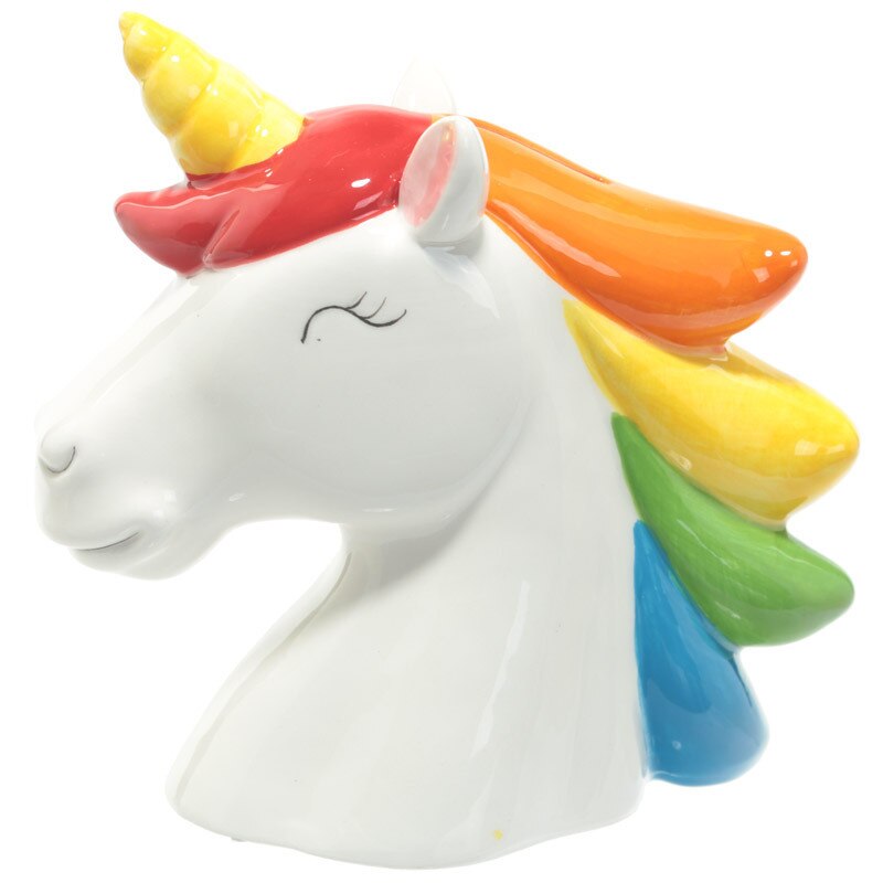 Ceramic Unicorn Head Piggy Bank