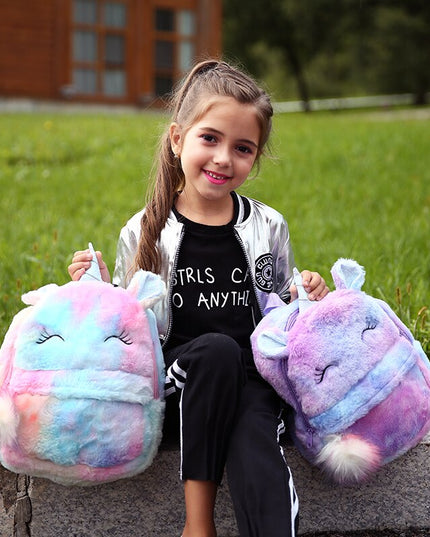 Fluffy Cute Unicorn Backpack