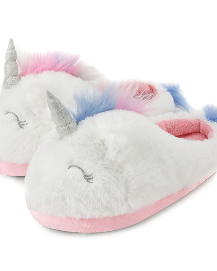 Pastel Cartoon Unicorn Slippers