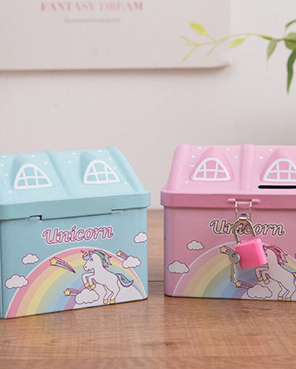 House-Shaped Unicorn Piggy Bank