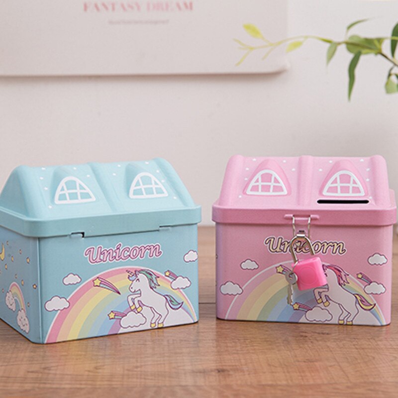 House-Shaped Unicorn Piggy Bank