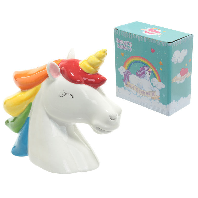 Ceramic Unicorn Head Piggy Bank
