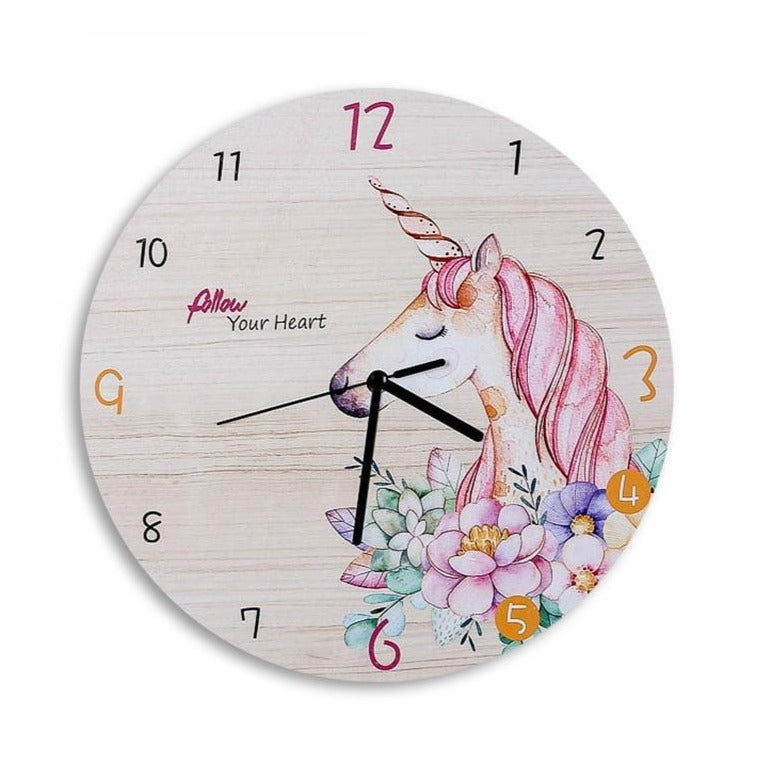 Wooden Unicorn Clock