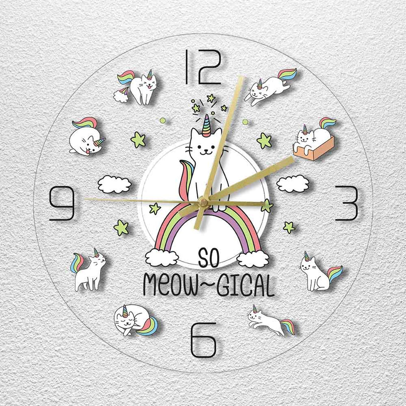 Meowgical Unicorn Clock