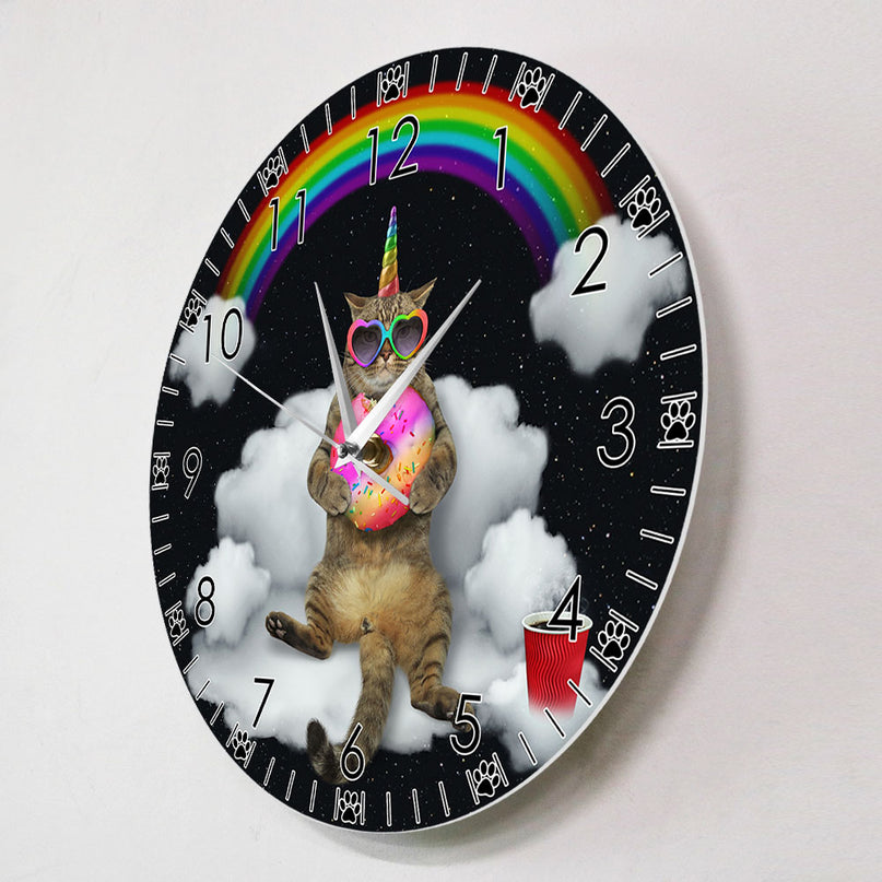 Cat Unicorn Clock