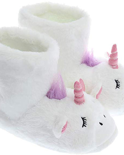 Cozy Unicorn Plush Boot Slippers