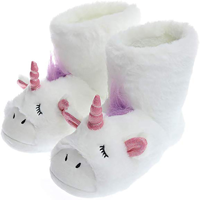 Cozy Unicorn Plush Boot Slippers
