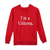 Red Unicorn Hoodie With Horn