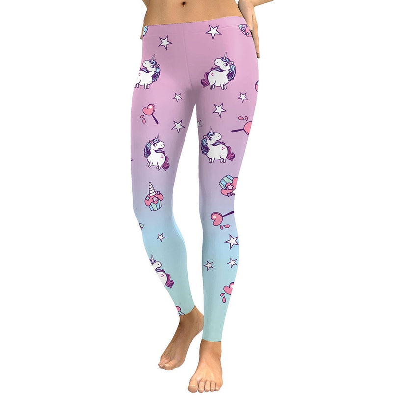Pink and Blue Unicorn Leggings