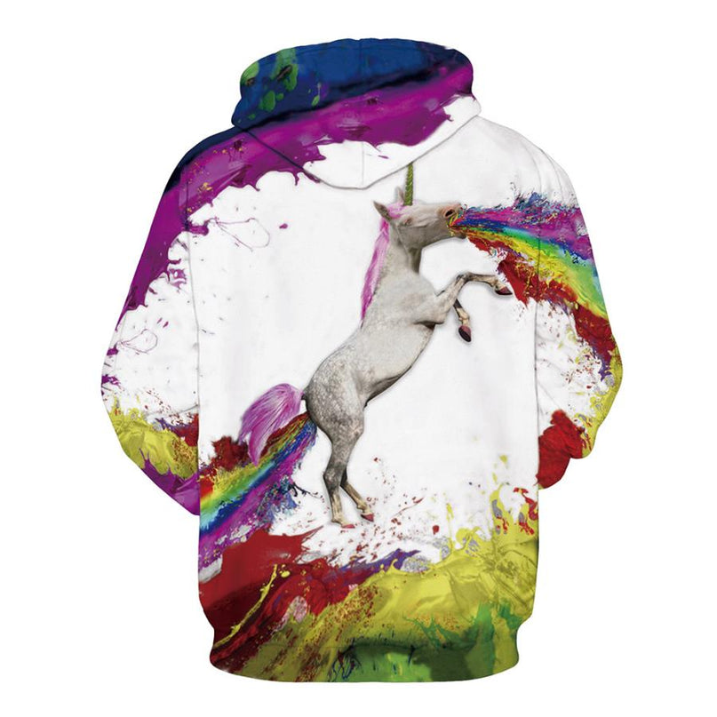 Unicorn Puking Rainbow Hoodie
