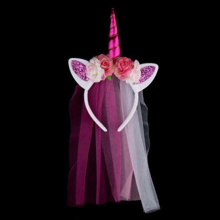 Pink Tulle Unicorn Headband
