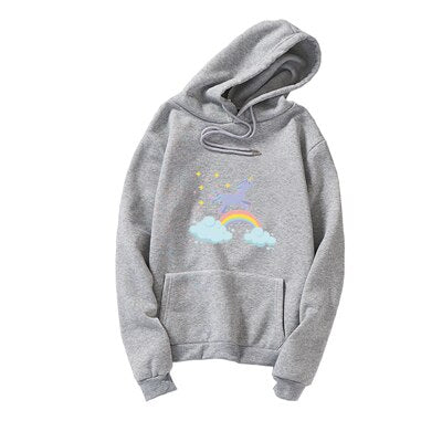 Jumping Rainbow Unicorn Hoodie