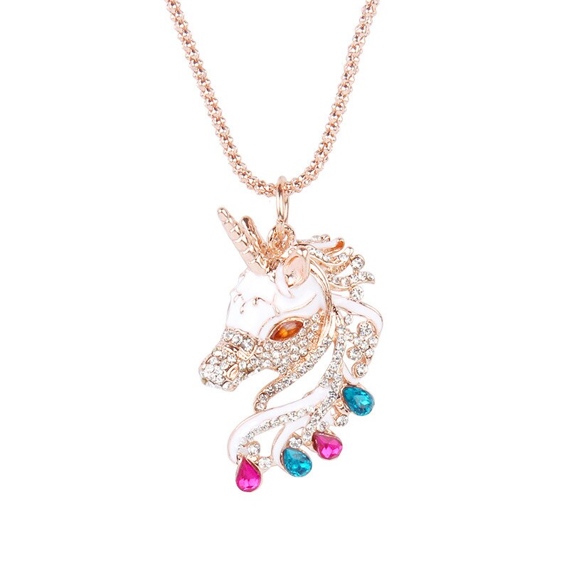 Rhinestone Unicorn Necklace