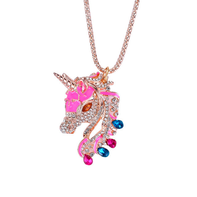 Rhinestone Unicorn Necklace
