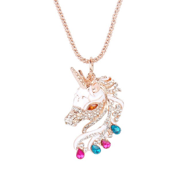 Rhinestone Unicorn Necklace