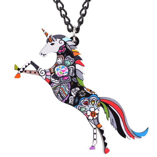 Colored Unicorn Necklace