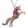 Prancing Colored Unicorn Necklace