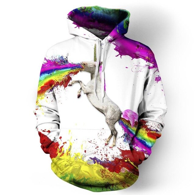 Unicorn Puking Rainbow Hoodie